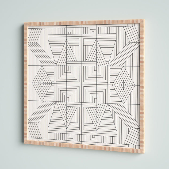 Line Mandala' - Picture Frame Graphic Art Print on Paper Mercury Row® Size: 20" H x 20" W x 1" D