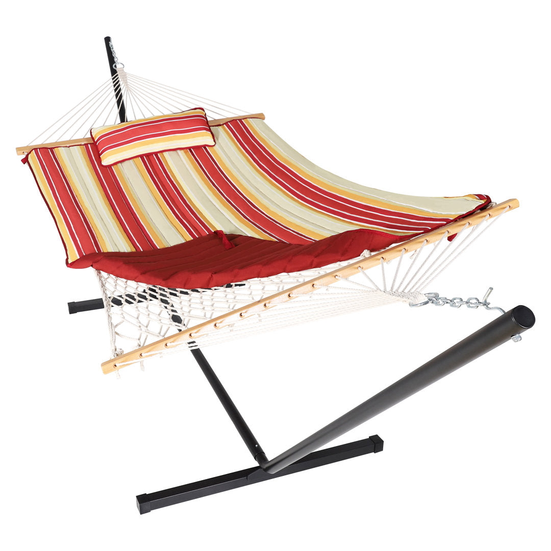 Bchester Double Spreader Bar Hammock with Stand Arlmont & Co. Color: Red