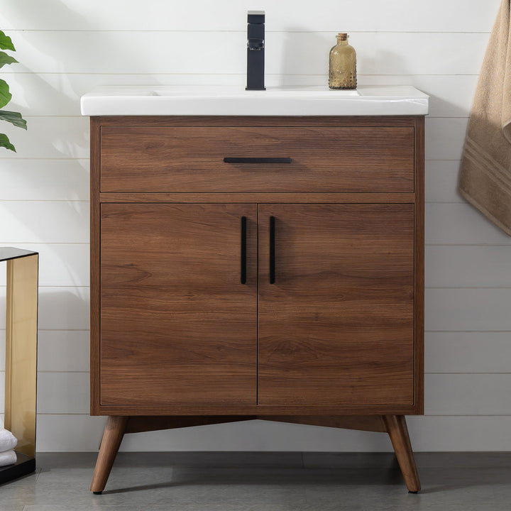 Binford 30" Single Bathroom Vanity Set Mercury Row® Base Finish: Walnut