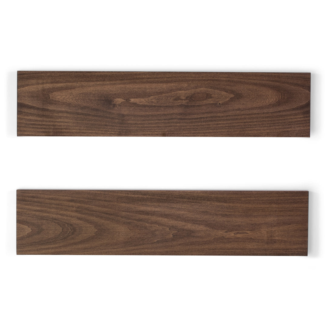 Bridgecliff 2 Piece Poplar Solid Wood Floating Shelf (Set of 2) Rosalind Wheeler Size: 1.38" H x 36" W x 10" D Finish: Espresso