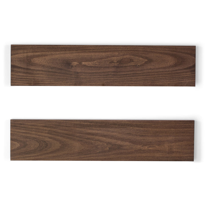 Bridgecliff 2 Piece Poplar Solid Wood Floating Shelf (Set of 2) Rosalind Wheeler Size: 1.38" H x 36" W x 10" D Finish: Espresso
