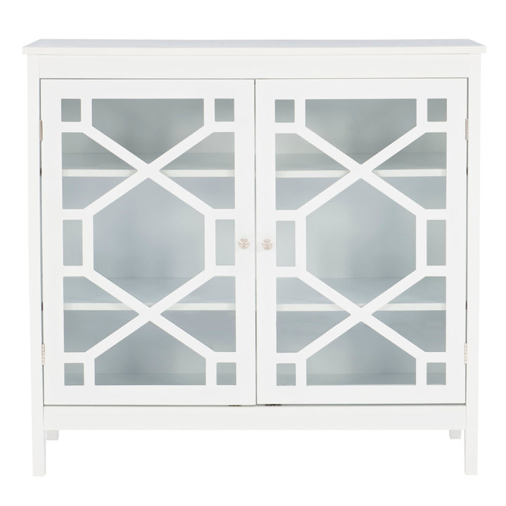 Fiama 38" Three Shelf Accent Cabinet with Two Glass Doors Red Barrel Studio® Color: White