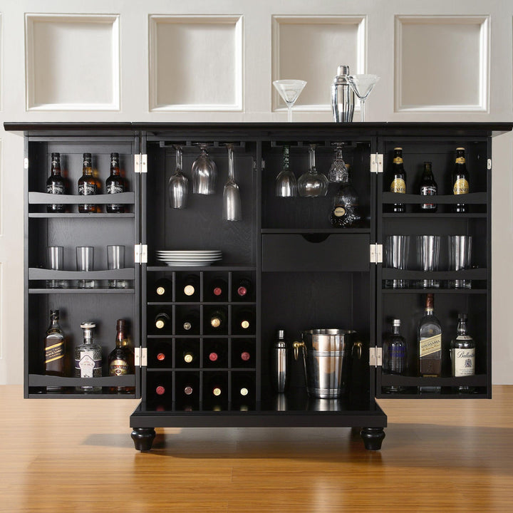 Hedon Bar Cabinet Three Posts™ Color: Black