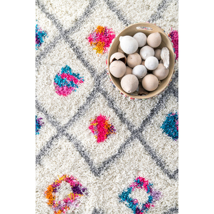 Abramson Bohemian Diamond Trellis Shag Pink/Ivory Rug Mack & Milo™ Rug Size: Rectangle 7'10" x 10'