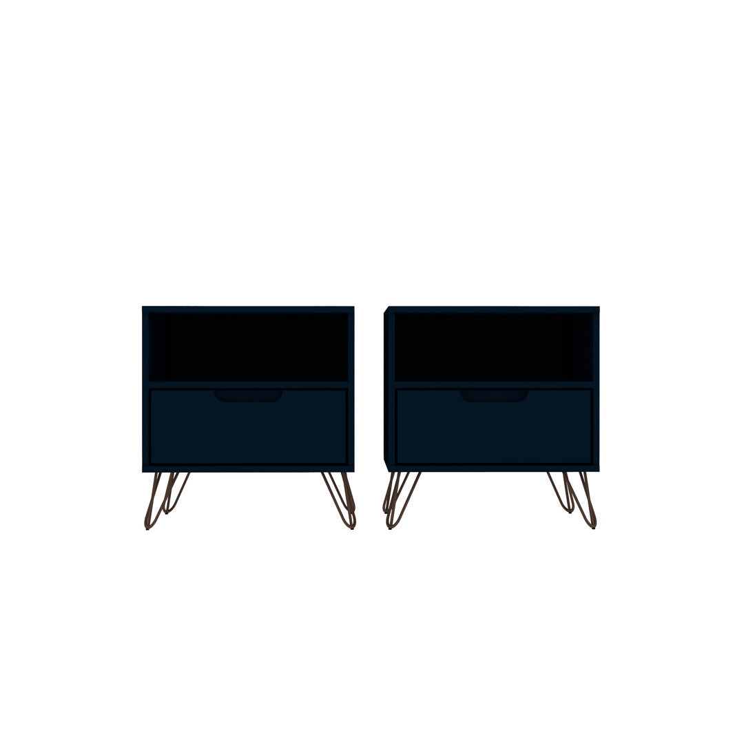 Darbie Drawer Nightstand Zipcode Design™ Color: Tatiana Midnight Blue Quantity: Set of 2