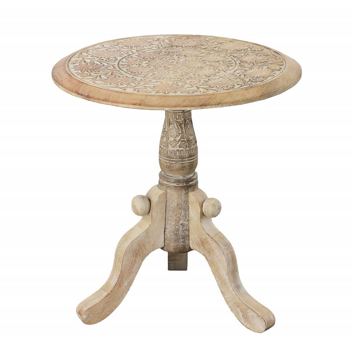 Solid Wood Pedestal End Table Bungalow Rose