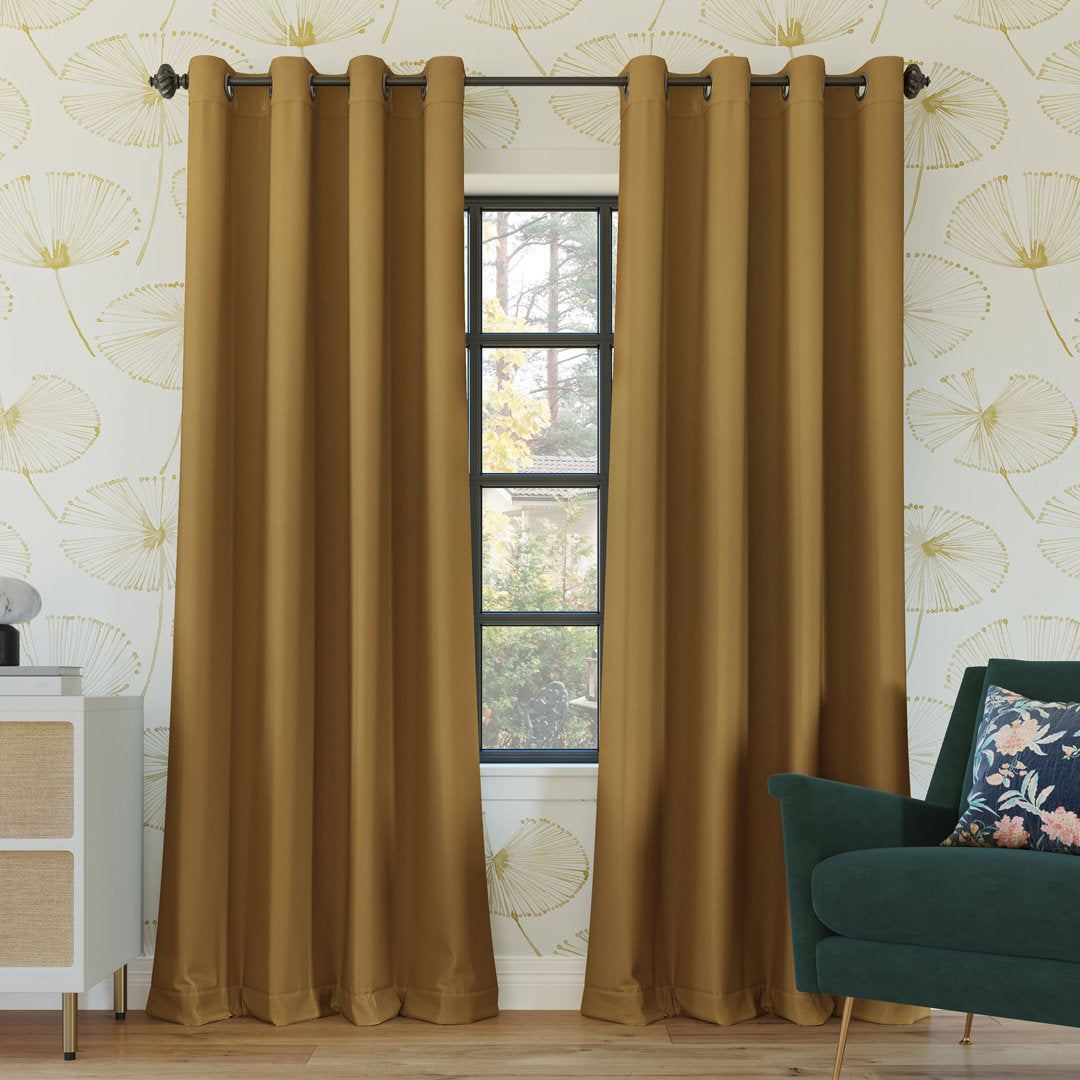 Wayfair Basics Blackout Grommet Curtain Panel Wayfair Basics® Curtain Color: Gold Size per Panel: 54" W x 95" L