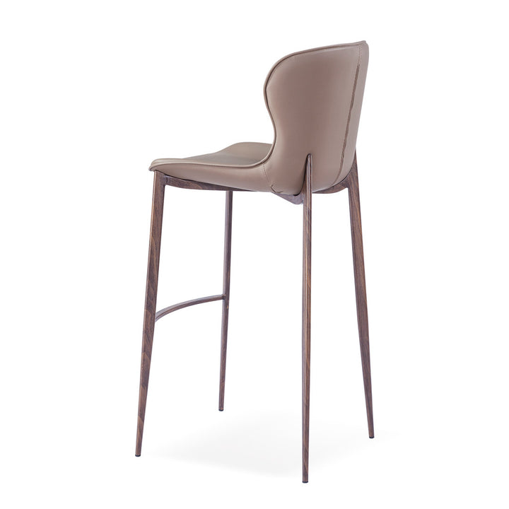 Albert Upholstered Bar & Counter Stool Upper Square™ Upholstery Color: Taupe, Base Color: Wood Veneer Seat Height: Counter Stool (24” Seat Height)