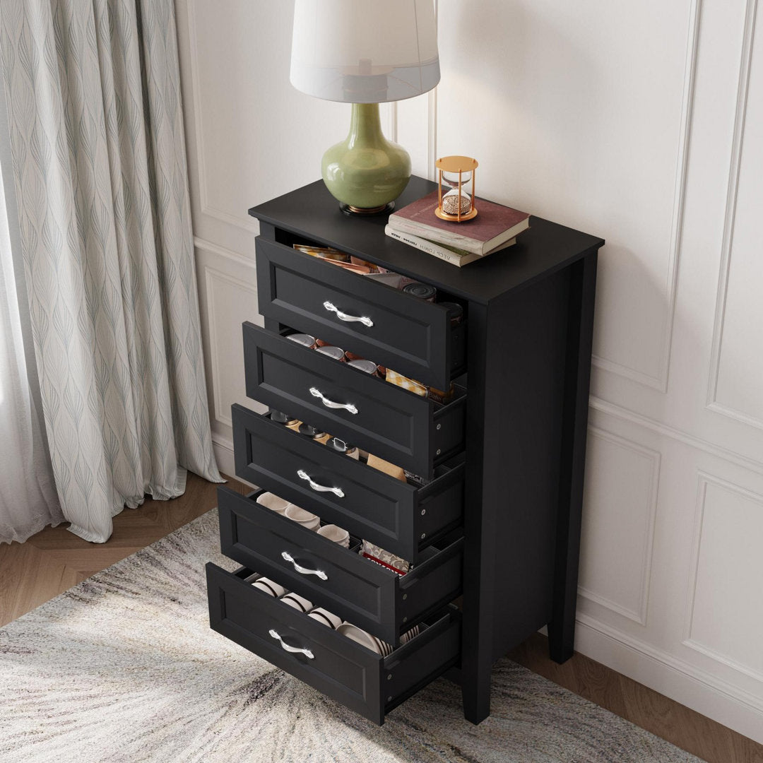 Humphrey 5 Drawer 27.5" W Chest Laurel Foundry Modern Farmhouse® Color: Black