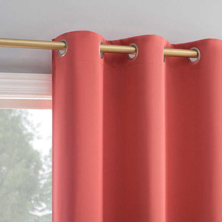 Wayfair Basics Blackout Grommet Curtain Panel Wayfair Basics® Curtain Color: Coral Size per Panel: 40" W x 95" L