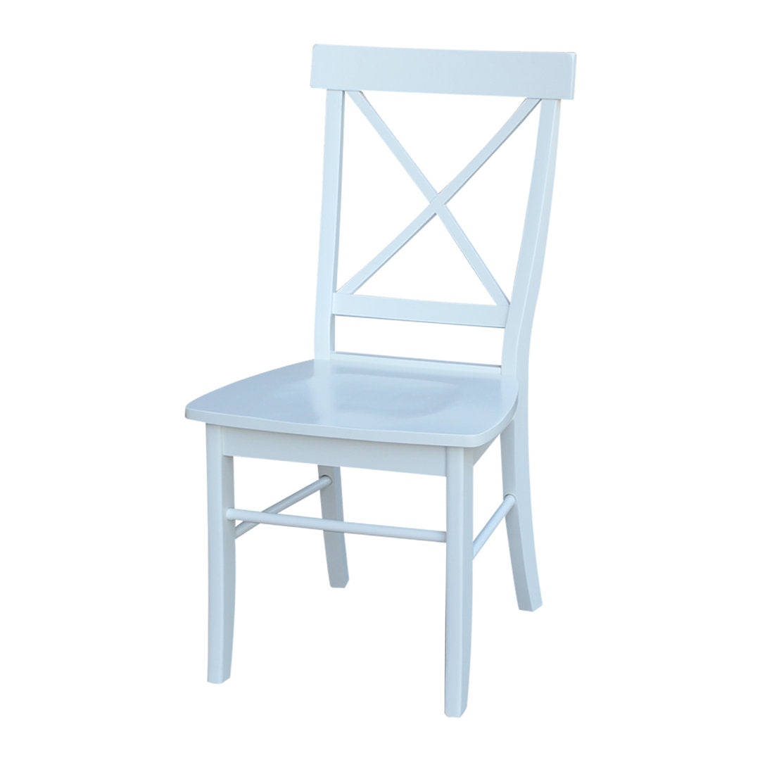 Solid Wood Cross Back Side Chair (Set of 2) August Grove® Color: Bright White