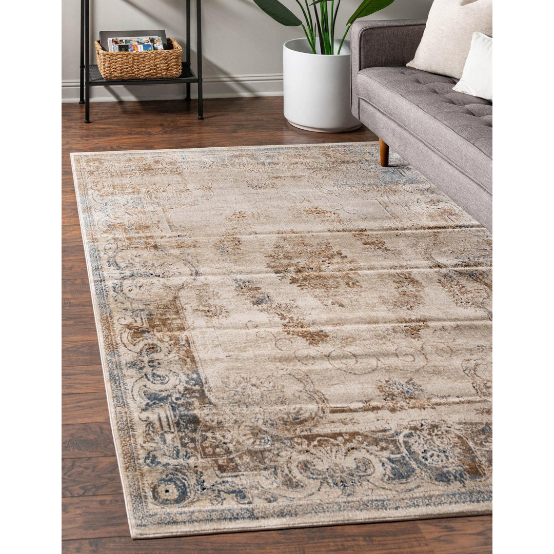 Arlindo Oriental Beige/Brown/Gray/Blue Area Rug Lark Manor™ Rug Size: Rectangle 7'10" x 11'