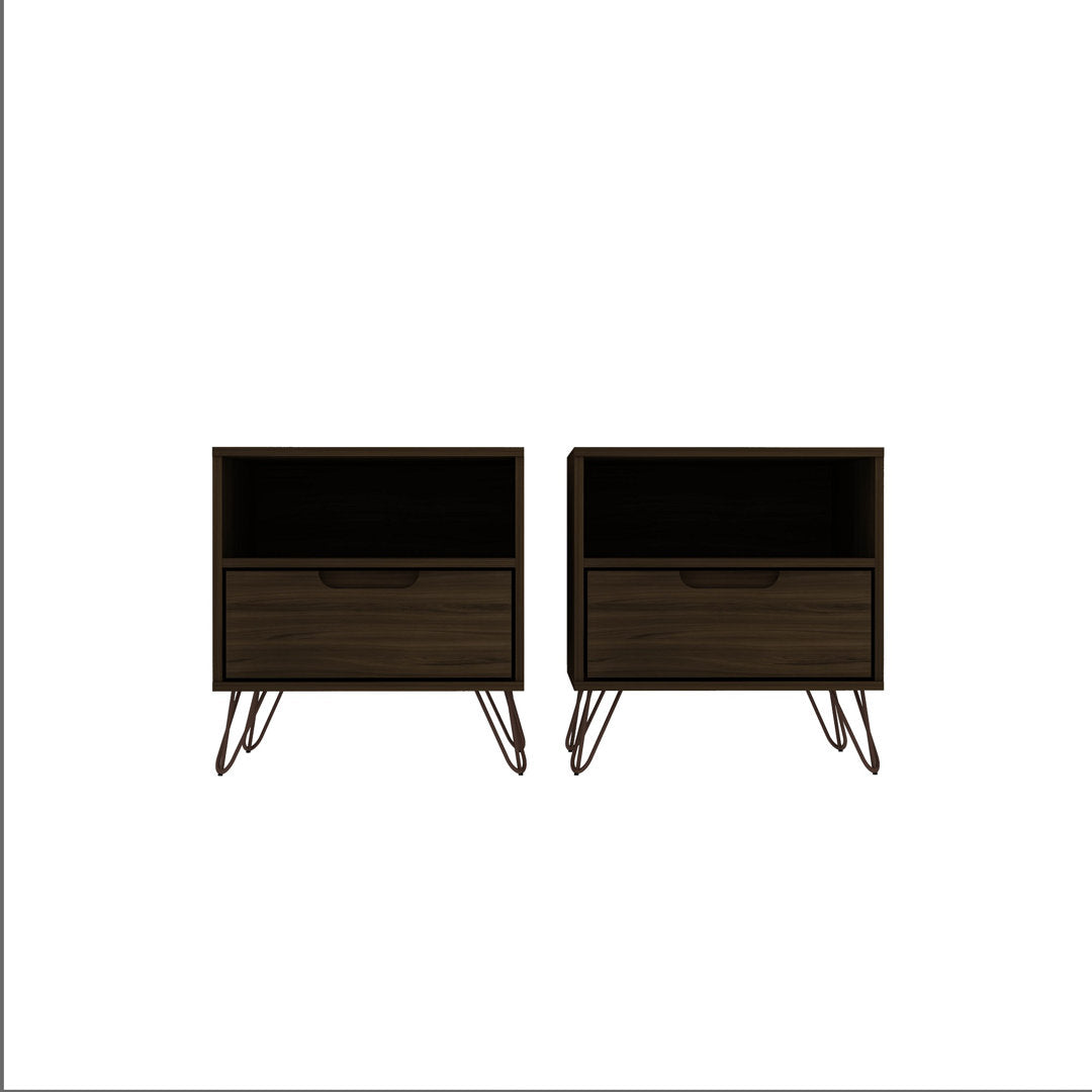 Darbie Drawer Nightstand Zipcode Design™ Color: Brown Quantity: Set of 2