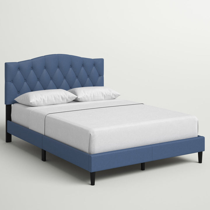 Arnette Tufted Upholstered Low Profile Platform Bed Andover Mills™ Color: Denim Blue Size: Queen