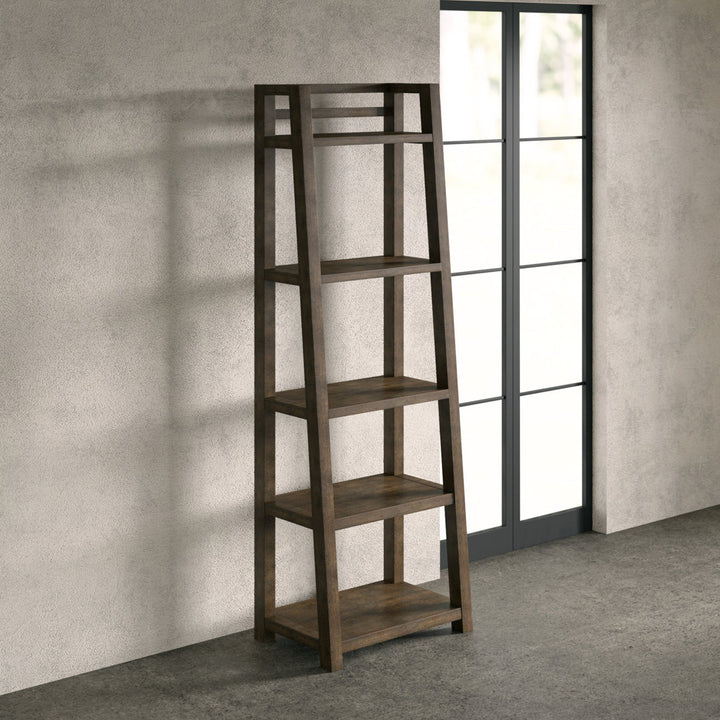 Bridgnorth 72" H x 24" W Solid Wood Ladder Bookcase Greyleigh™ Color: Brushed Acacia