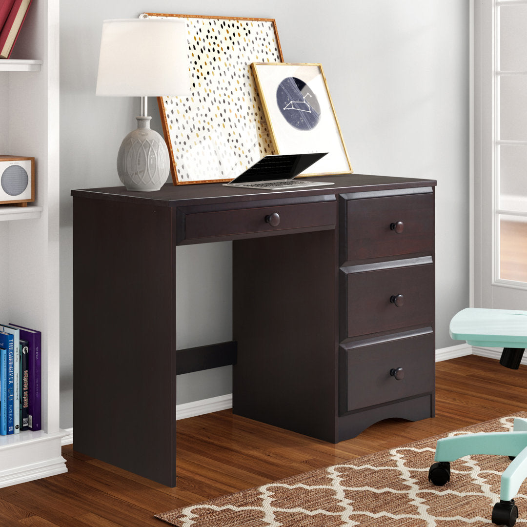Kellie Writing Desk Three Posts™ Baby & Kids Finish: Cappuccino
