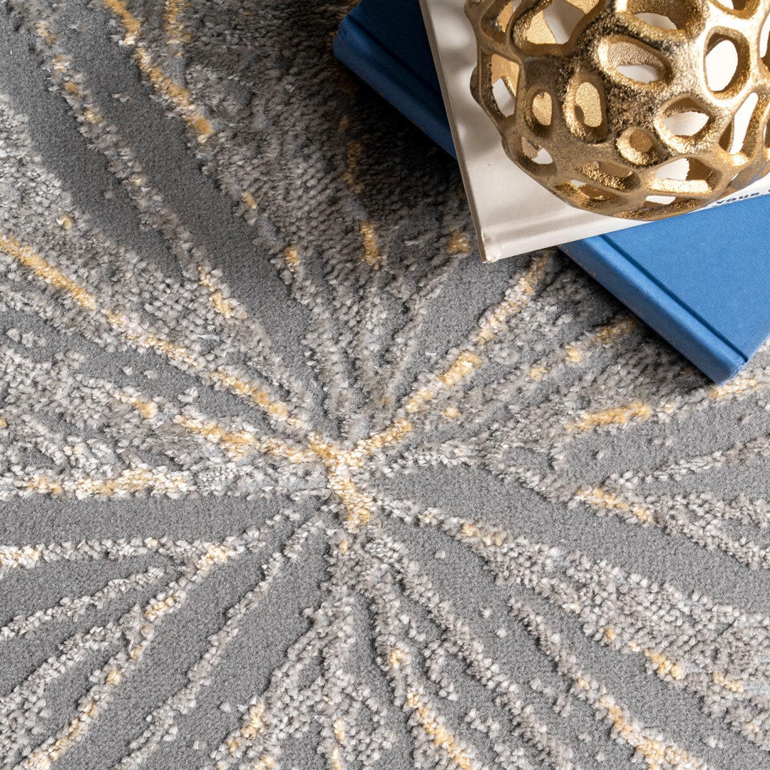 Nissen Abstract Power Loom Yellow/Gray Rug Everly Quinn Rug Size: Rectangle 5' x 8'