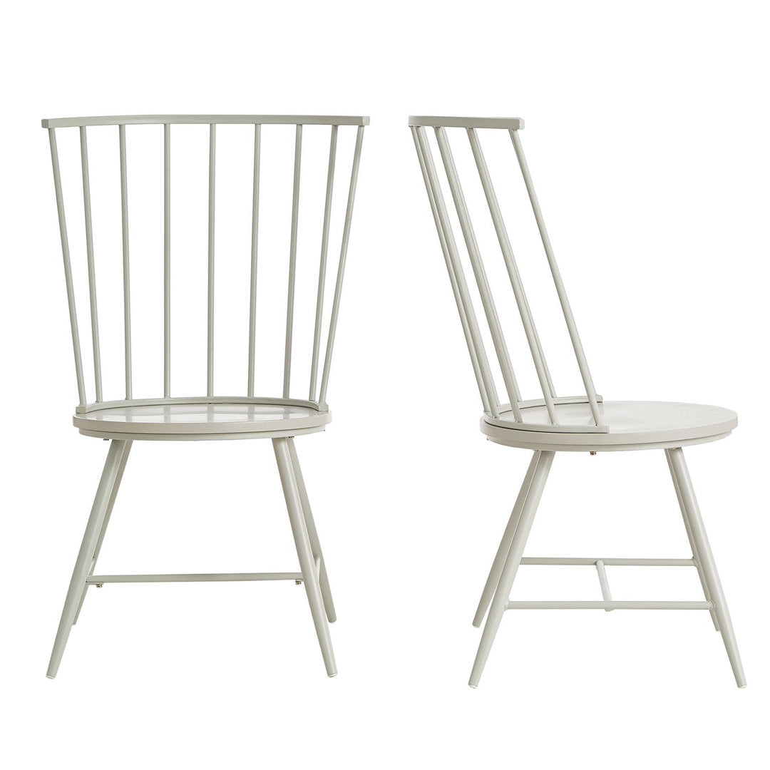 Kennamer Metal Slat Back Side Chair (Set of 2) Laurel Foundry Modern Farmhouse® Color: Silver Birch