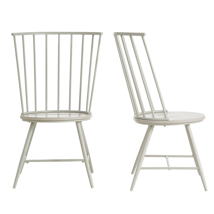 Kennamer Metal Slat Back Side Chair (Set of 2) Laurel Foundry Modern Farmhouse® Color: Silver Birch