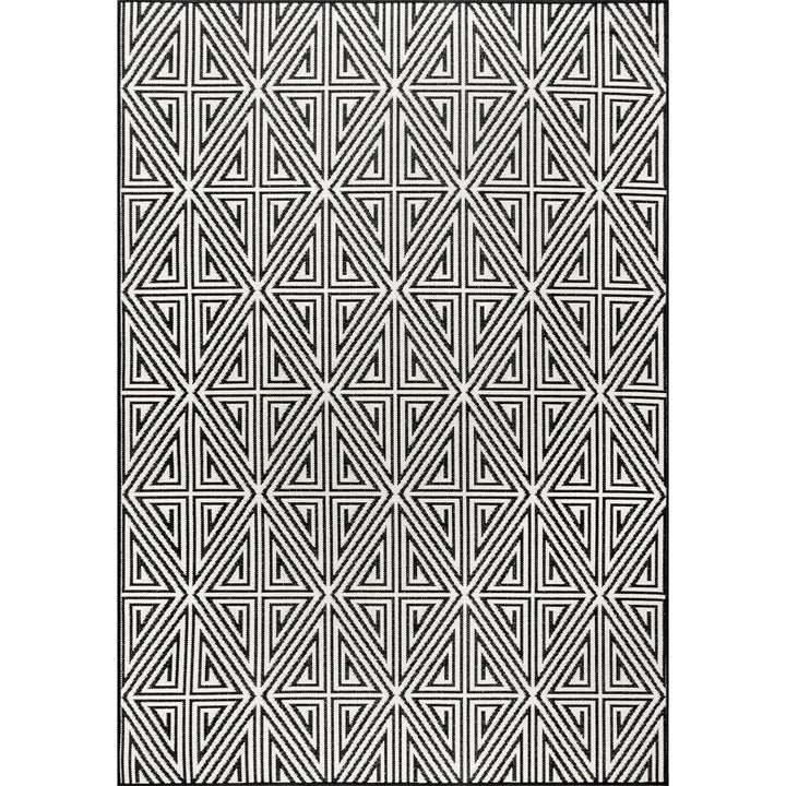 Cahuilla Geometric Black/White Indoor / Outdoor Area Rug Wade Logan® Rug Size: Rectangle 5' x 8'