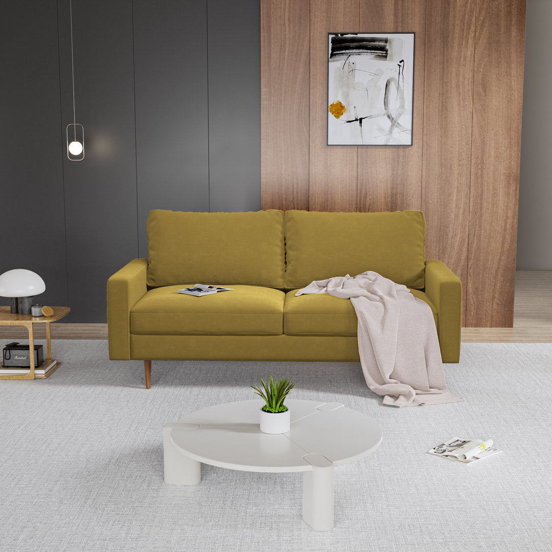 Markham 70" Velvet Square Arm Sofa Willa Arlo™ Interiors Fabric: Golden Rod Polyester