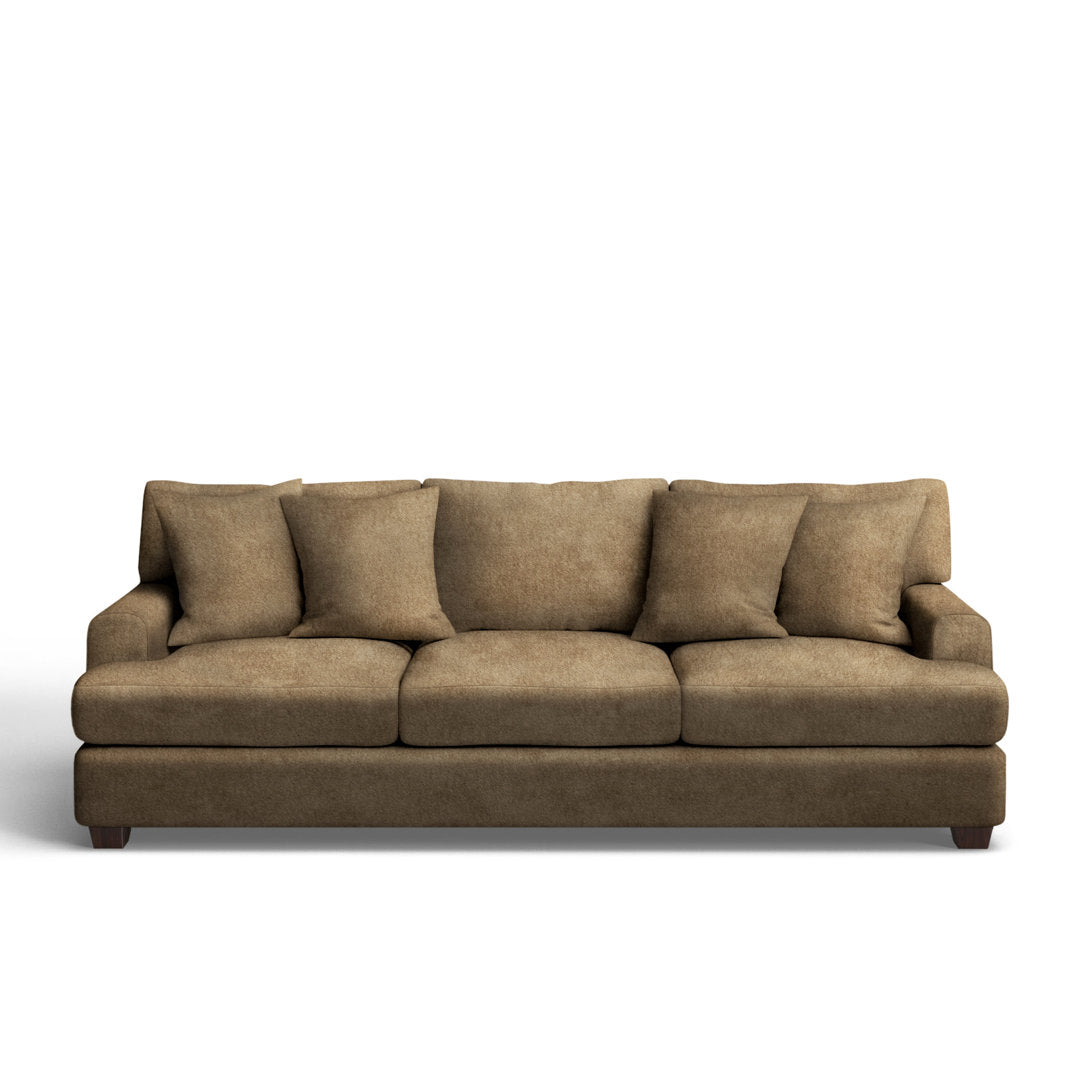 Emilio 90" Recessed Arm Sofa with Reversible Cushions Wayfair Custom Upholstery™ Fabric: Bella Coffee Performance Velvet