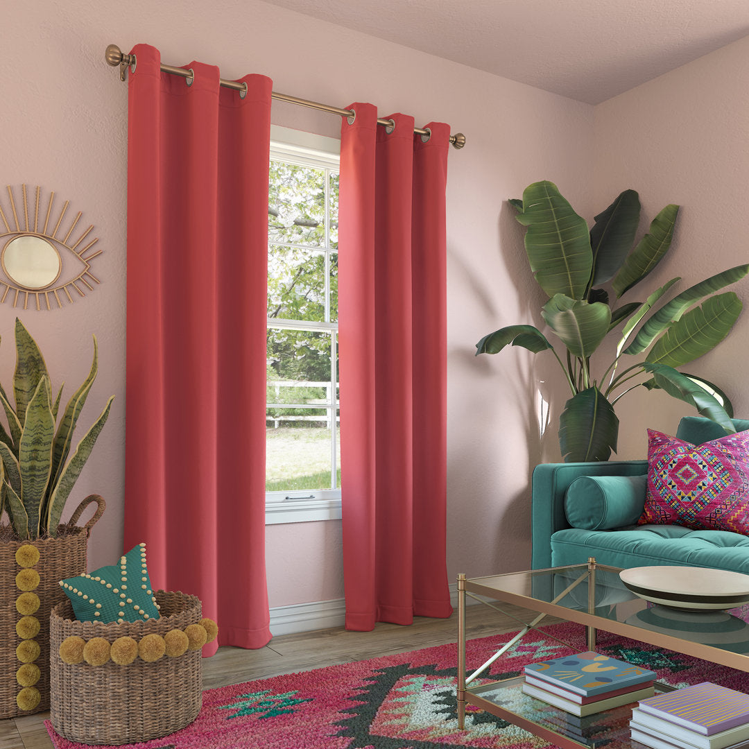Wayfair Basics Blackout Grommet Curtain Panel Wayfair Basics® Curtain Color: Coral Size per Panel: 40" W x 95" L