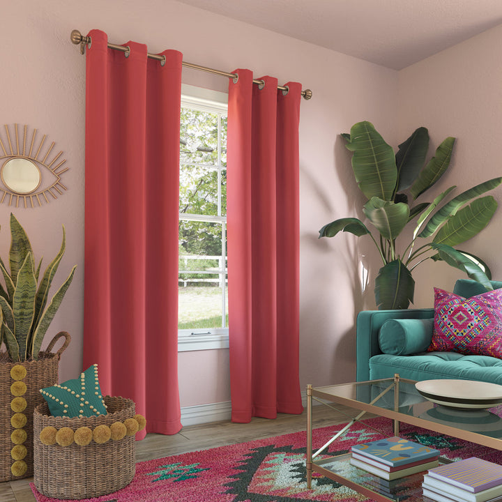 Wayfair Basics Blackout Grommet Curtain Panel Wayfair Basics® Curtain Color: Coral Size per Panel: 40" W x 95" L