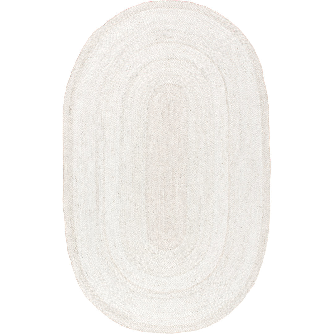 Cruise Handmade Braided Jute Area Rug in Off White Highland Dunes Rug Size: Oval 5' x 8'