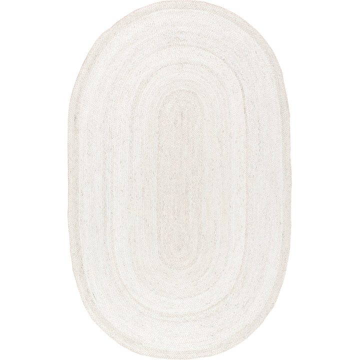 Cruise Handmade Braided Jute Area Rug in Off White Highland Dunes Rug Size: Oval 5' x 8'