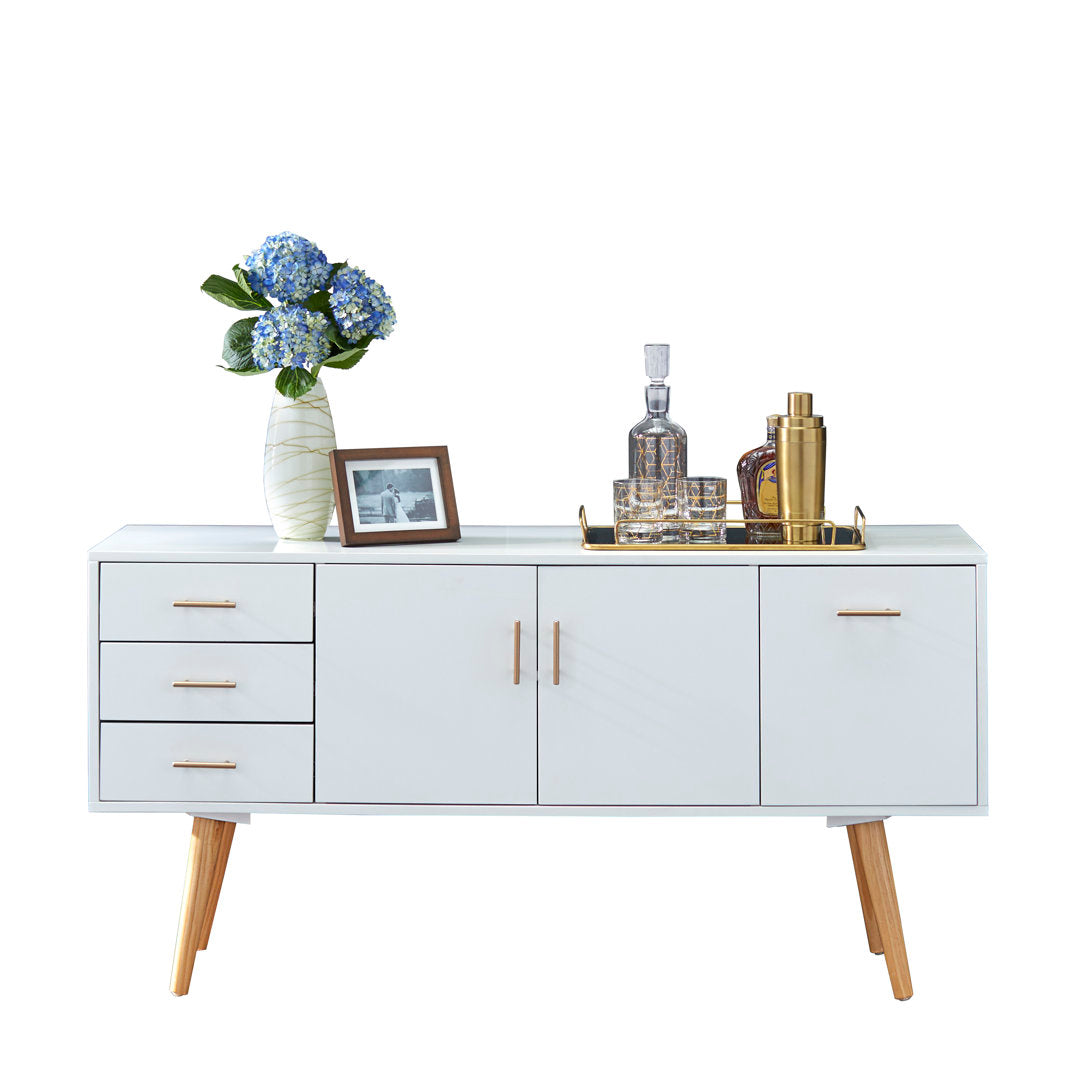 Hoai 56" Wide 3 Drawer Sideboard Wrought Studio™ Color: White