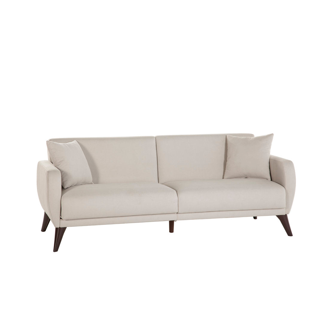Lelana Twin 78.75 Polyester Tufted Sofa Brayden Studio® Fabric: Beige