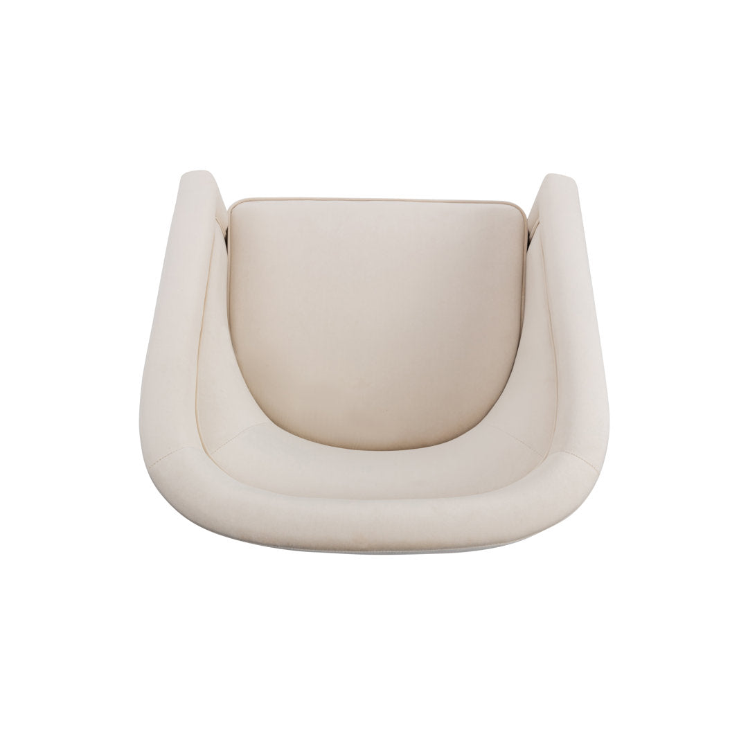 Aloisa 28.7" Wide Velvet Swivel Barrel Chair Etta Avenue™ Body Fabric: Cream Velvet