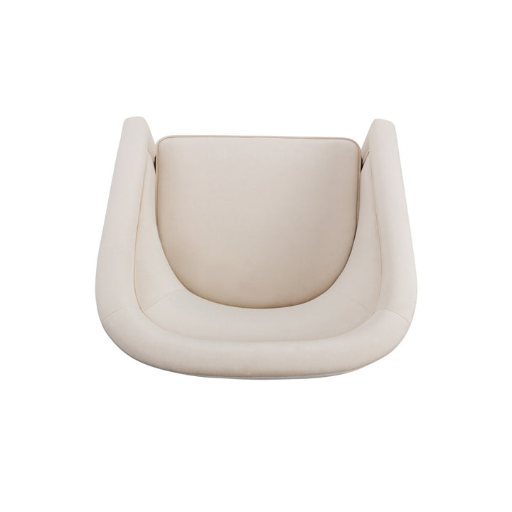Aloisa 28.7" Wide Velvet Swivel Barrel Chair Etta Avenue™ Body Fabric: Cream Velvet