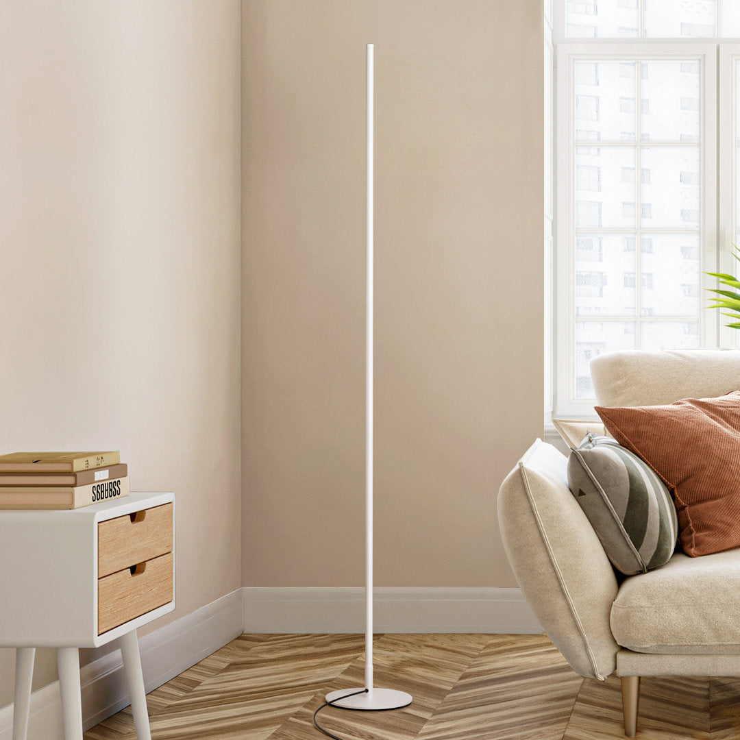 Allana 58" Dimmable LED Novelty Corner Floor Lamp Wrought Studio™ Base Finish: White