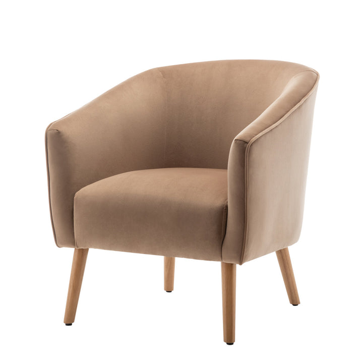 Marzi Barrel Chair Joss & Main Fabric: Brown Velvet