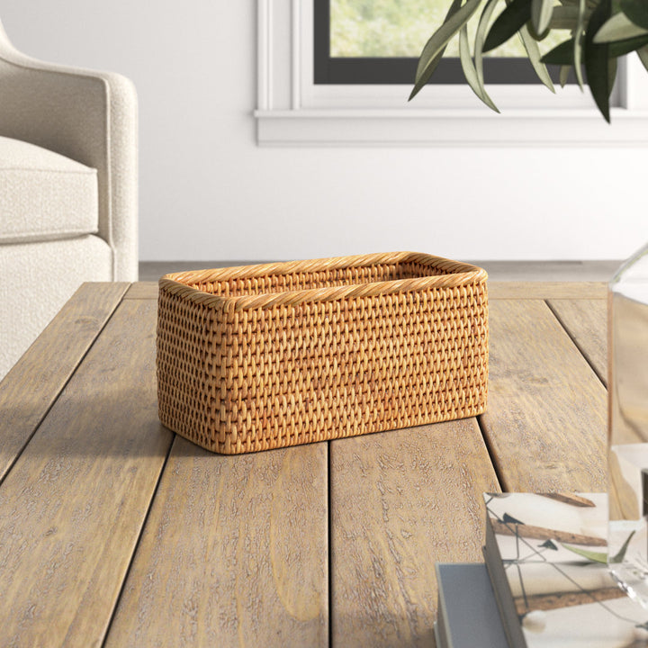 Albina Petite Rattan Basket Birch Lane™ Color: Honey Brown