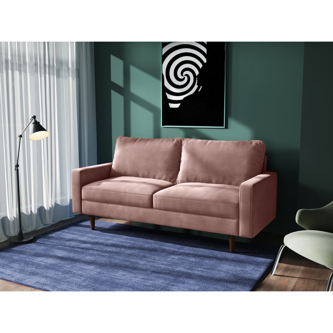 Markham 70" Velvet Square Arm Sofa Willa Arlo™ Interiors Fabric: Rose Polyester