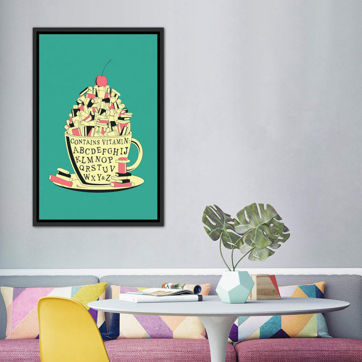 Read II Kids Framed Art East Urban Home Size: 60" H x 40" W x 1.5" D Format: Distressed Black Framed Canvas