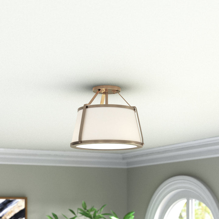 Vonnie 3 -Light 15.5" Semi Flush Mount Joss & Main Fixture Finish: Burnished Brass