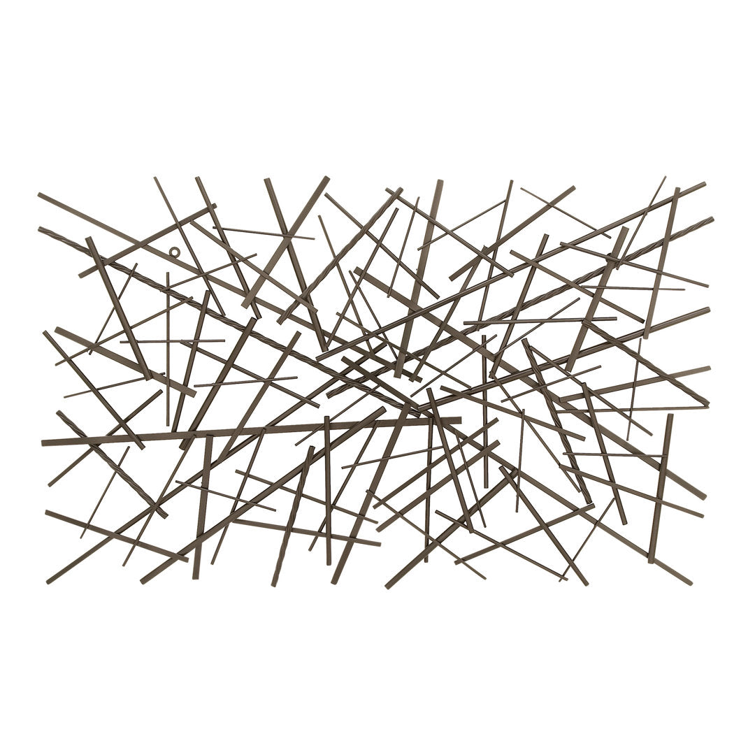 Black Metal Overlapping Lines Geometric Home Wall Decor Mercury Row®