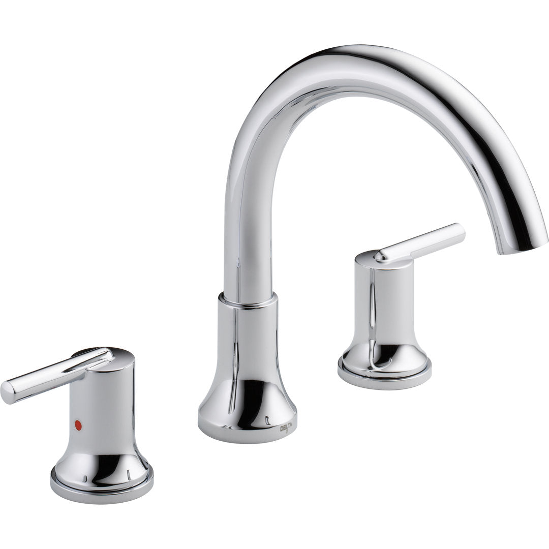 Trinsic Double Handle Deck Mounted Roman Tub Faucet Delta Finish: Chrome