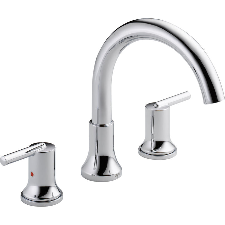 Trinsic Double Handle Deck Mounted Roman Tub Faucet Delta Finish: Chrome