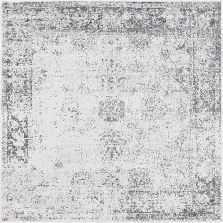 Brandt Floral Gray Area Rug Mistana™ Rug Size: Square 6'1"