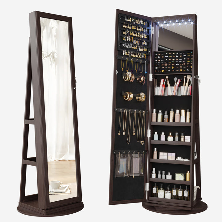 Chrisney 21.6'' Wide Jewelry Armoire with Mirror Loon Peak® Color: Brown