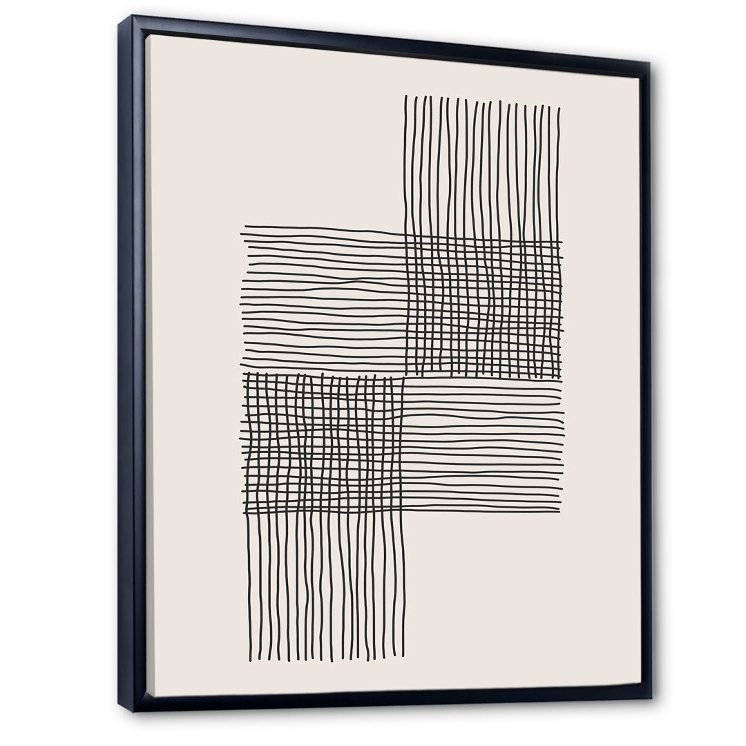Minimal Geometric Compostions of Elementary Forms XIX - Print on Canvas East Urban Home Size: 46" H x 36" W x 1.5" D Format: Black Framed Canvas
