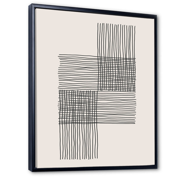 Minimal Geometric Compostions of Elementary Forms XIX - Print on Canvas East Urban Home Size: 46" H x 36" W x 1.5" D Format: Black Framed Canvas