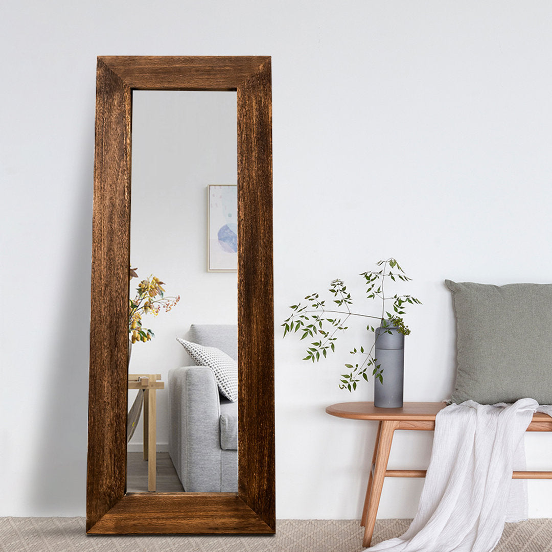 Larimar Wood Framed Leaning Full Length Mirror in Nutural Color Millwood Pines