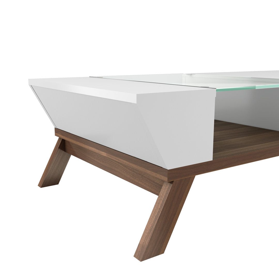 Soto 4 Legs Coffee Table with Storage Mercury Row® Color: White