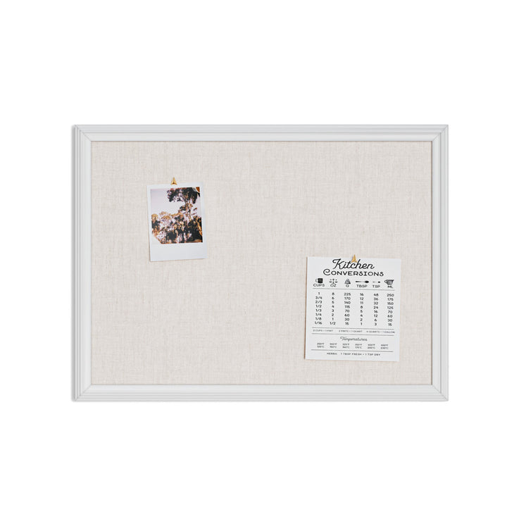 Linen White Décor Frame Wall Mounted Bulletin Board, 23" x 17" U Brands